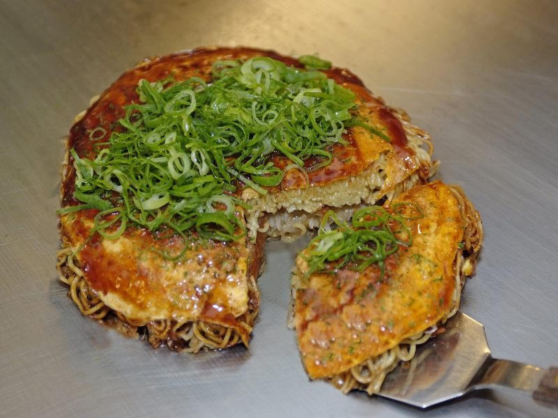 Hiroshima style Okonomiyaki noodle Pancake Japan