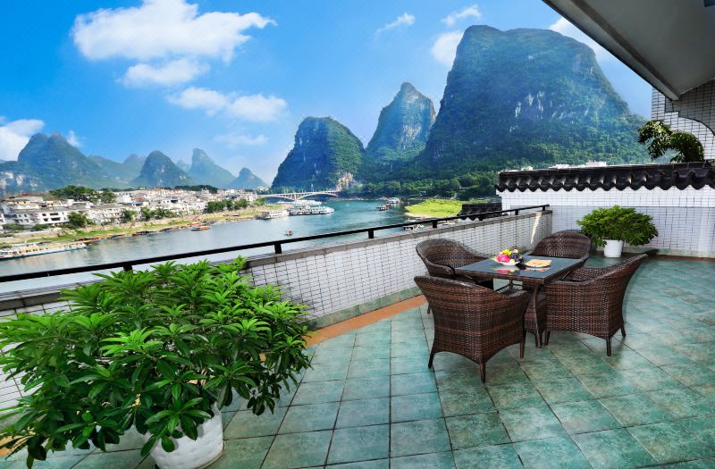 patio green lotus hotel yangshou china