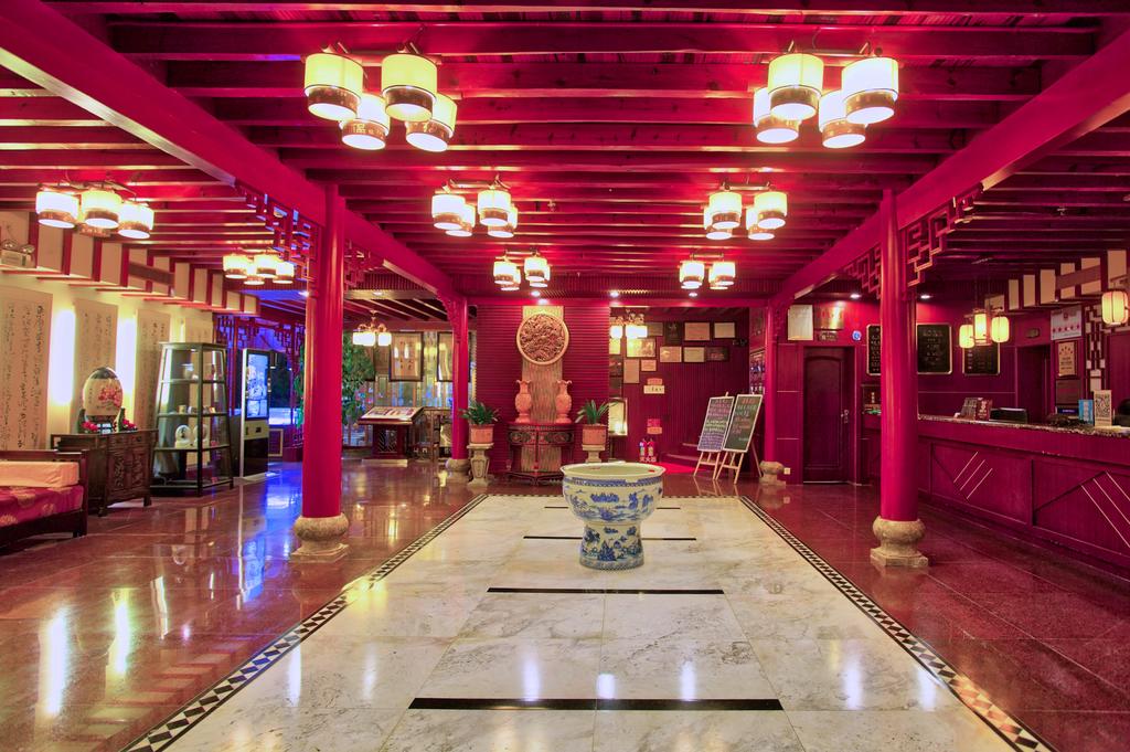 lijiang wangfu hotel foyer yunnan china