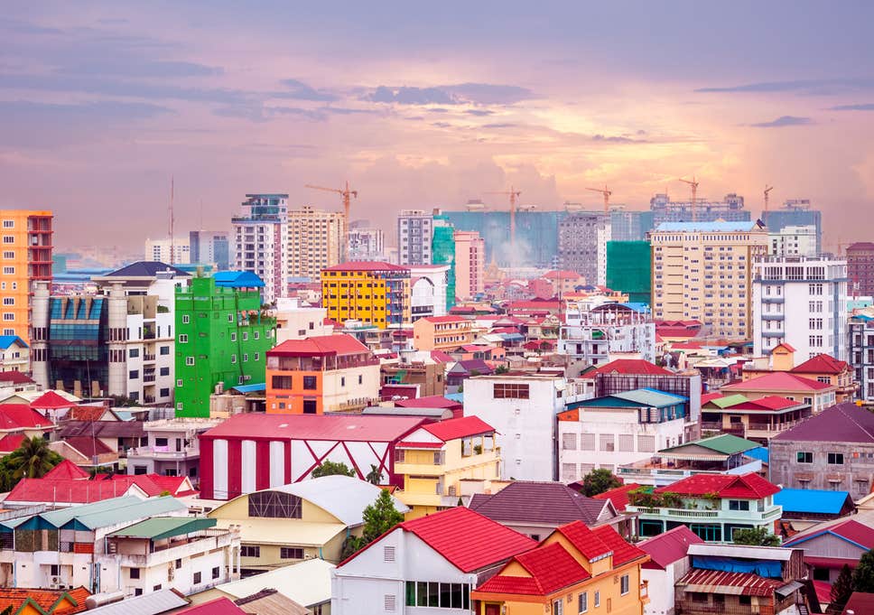 colourful cityscape phnom penh cambodia