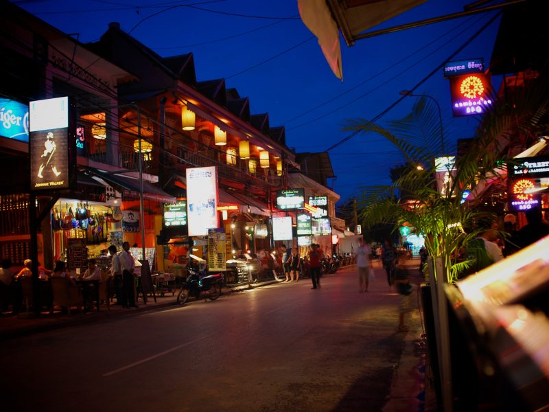 night street siem reap cambodia