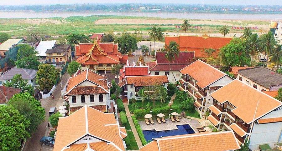 aerial ansara boutique hotel vientiane laos