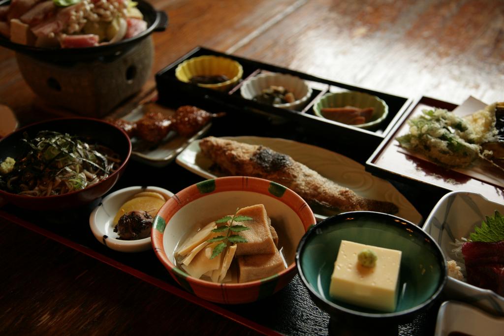 meal magomechaya guesthouse nakasendo way japan